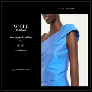 $3890 Monique Lhuillier Draped One-Shoulder Column Midi Runway Dress